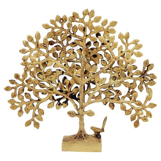 Reines Messing Kalpavriksha Baum Schauobjekt Vogel Lebensbäume Heimdeko Geschenk für Glück Vastu und Fengshui Beste Wohnzimmer Tischdekoration
