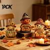 Figurine Épouvantail d'Affichage pour Cheminée d'Automne, Statue Citrouille en Bois, Figurines Artisanales Rustiques d'Automne, Décoration de Table pour Récolte pour