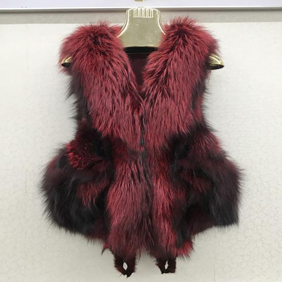 Vest Natural Soft Fox Fur Sleeveless Jacket Lady Quality Warm Real Fox Fur Gilet