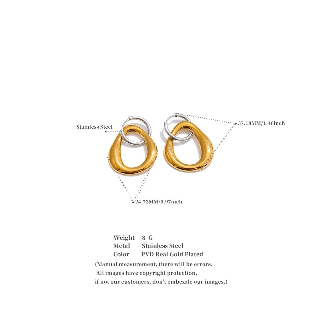 Eetit Fashion Stainless Steel Statement Drop Earrings Personalized Cast Metal High Quality Daily Ear Dangle Jewelry for Women