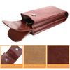 Fintie Double Eyeglass Case with Carabiner Portable Vegan Leather Eyeglass Sunglasses Large Hook, Case, Scratch-Resistant Pouch, Brown,
