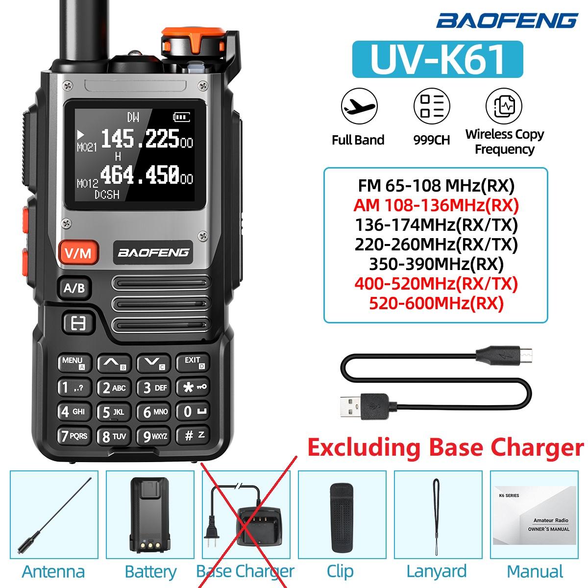 1/2 STKS Baofeng UV-K61 Walkie Talkie Multi Band Draadloos Kopiëren Frequentie 999CH Type-C AM DTMF NOAA UV-5R UV 5RH K6 K5(8) Ham Radio EURO