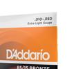 Струны для акустической гитары D'Addario EZ900 85/15 Американская бронза Extra Light .010-.050