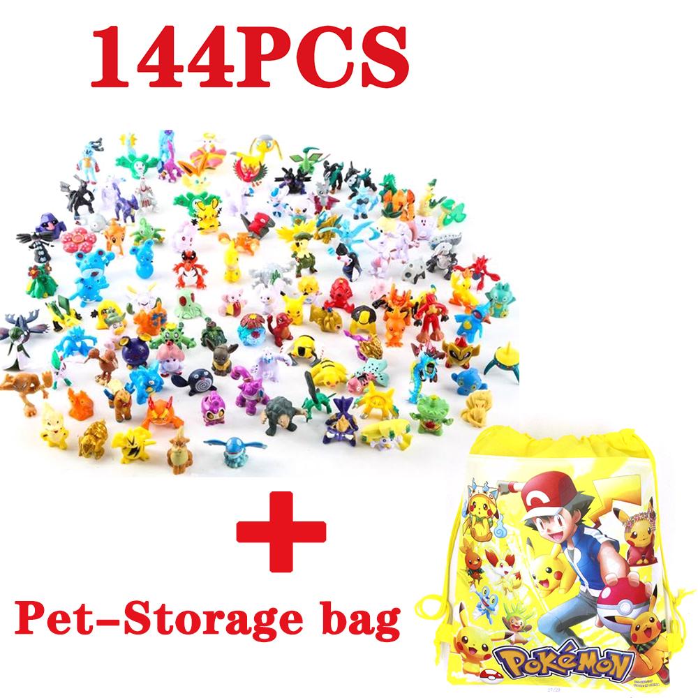 144 Styl Pokémon Figurka Hračky Anime Pikachu Akční Figurka Model Ozdobná Dekorace Sbírej Hračky Navrženo Pro Dětský Vánoční Dárek