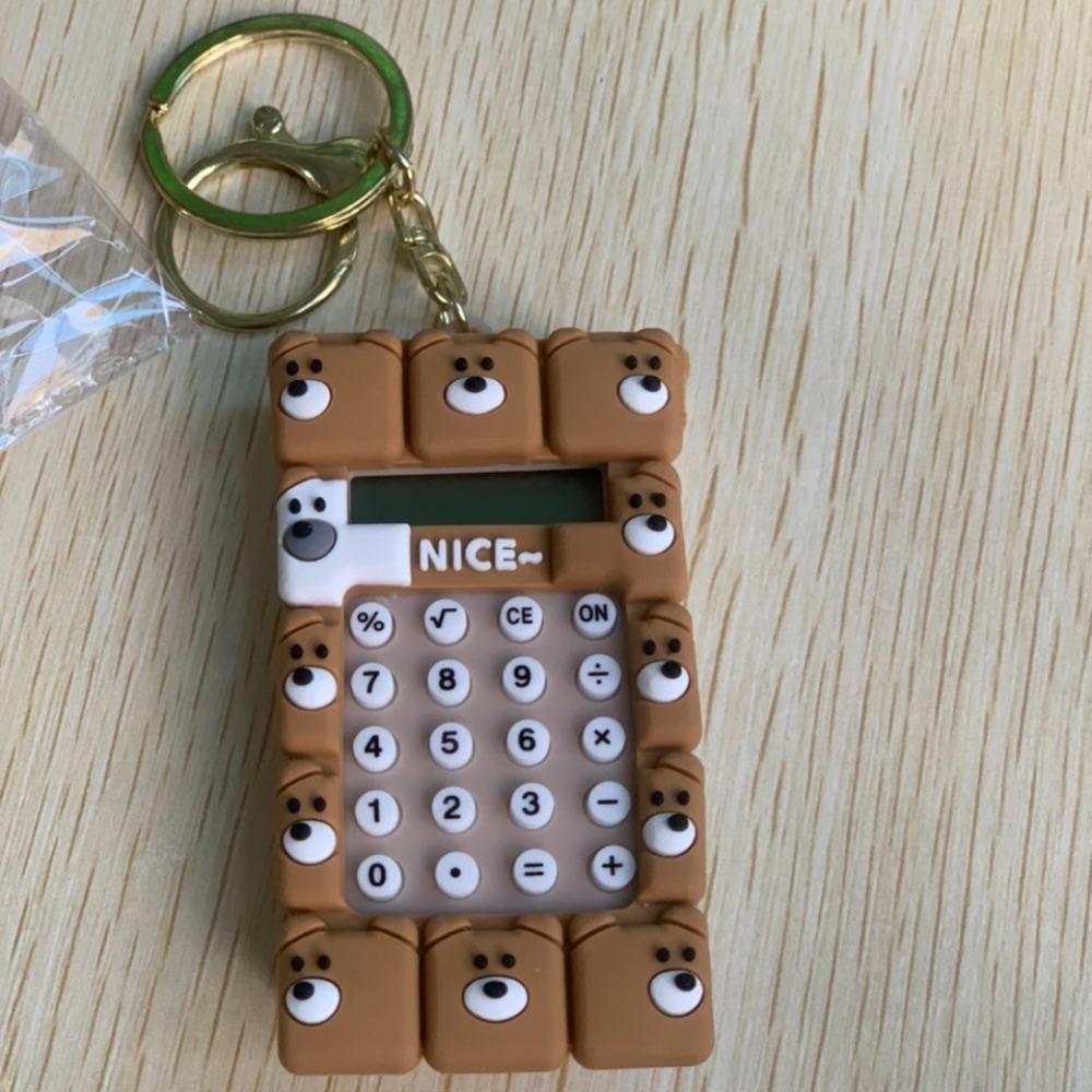 

Evaluator Mini Portable Digit Calculator with Keychain Cartoon Cute Calculator School Bag bear