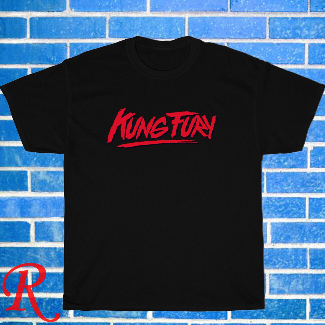 New Kung Fury 80s Action Movie Logo Black/Grey/Navy Size S-5XL Unisex T-Shirt XXXL