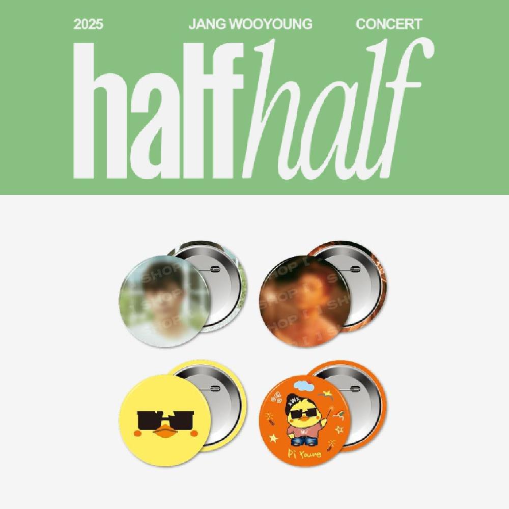 

Предзаказ 2025 JANG WOOYOUNG Концерт half half Торговый значок-кан Random 1ea