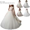 White Flower Girl Princess Wedding Dress - Elegant Kids' Formal Wear
