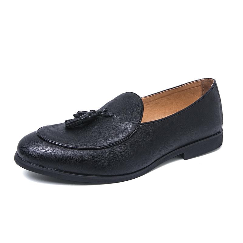 Men s Plus Size Tassel Slip-on Loafers - Formal Moccasins for Spring/Autumn 40 чёрный