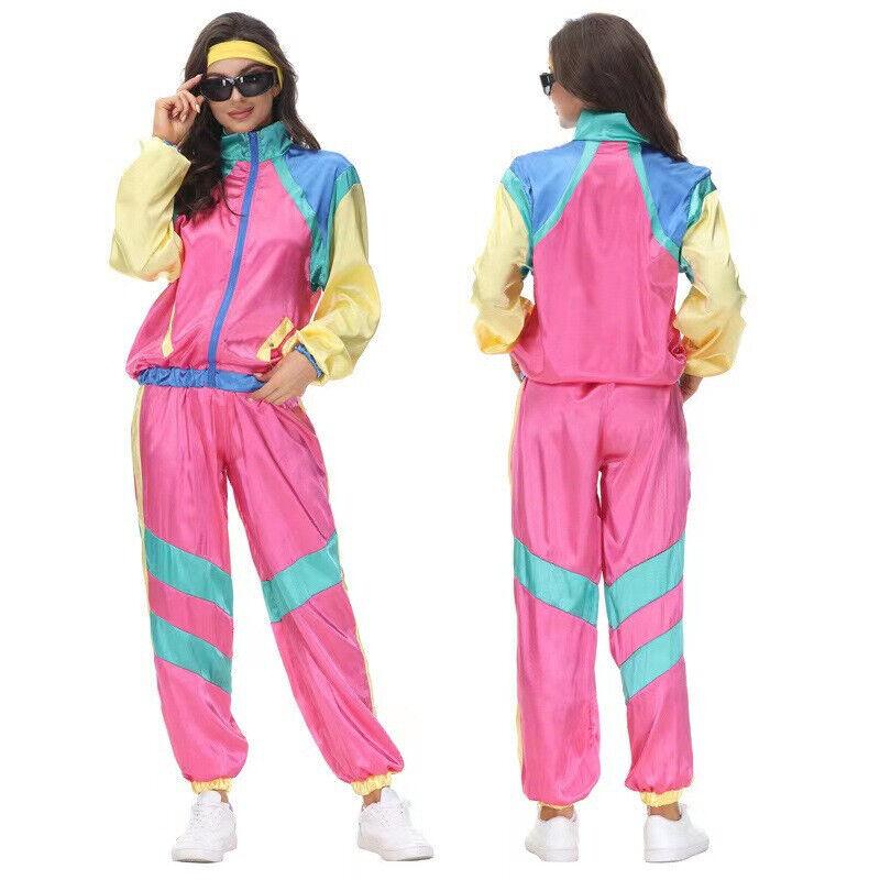 Mens 80s 90s Shell Suit Costume Adult Sports Men Sports 80s 90s Adult Fancy Dress Outfit Shell Suit Costume cosplay costumes