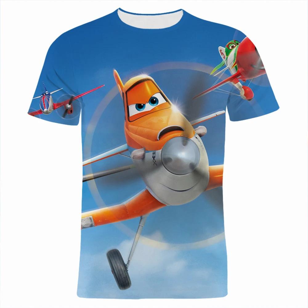 2026 Cartoon Movie Airplane 3D Printing Children's Cartoon Fashion Anime T-shirt Short Sleeved Cute Top for Boys and Girls
