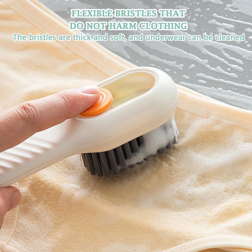 Brosse de nettoyage à manche ergonomique avec tête à poils denses pour les surfaces de la cuisine et de la salle de bain de la maison