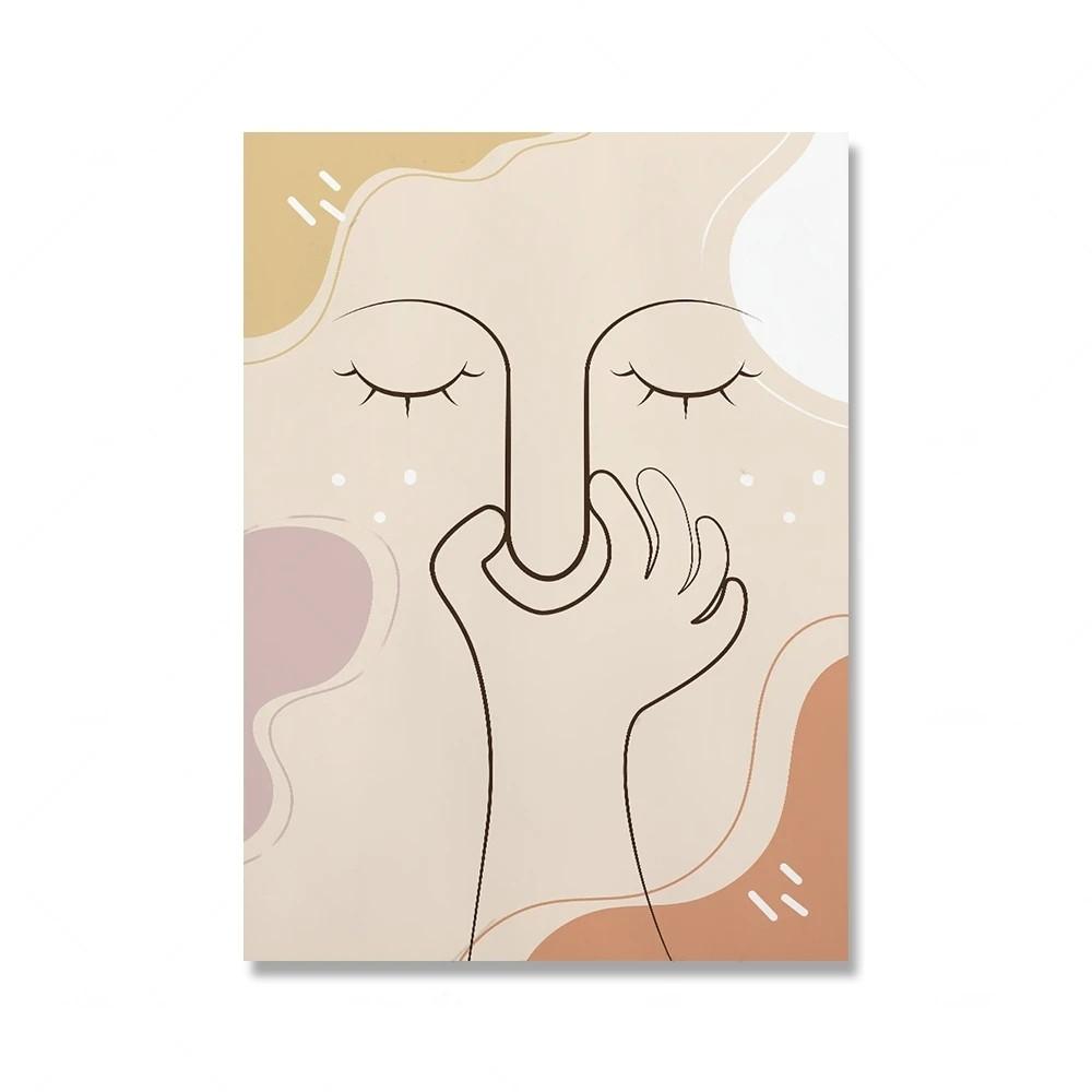 Schlechter Geruch Niedliche Linie Wandkunst Bilder Leinwandmalerei Lustiges Badezimmer Farbposter Drucke Toilettenhumor Badezimmer Heimdeko