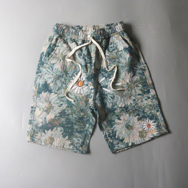 American-Style Embroidered Shorts from Foreign Trade Factory Surplus, Summer Trendy Brand Ins Beach Shorts, Loose Straight Casual Five-Point Pants
