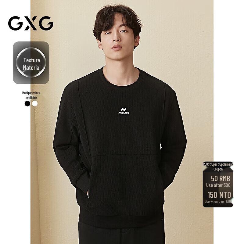 

GXG Men s Waffle Texture Crew Neck Sweatshirt M