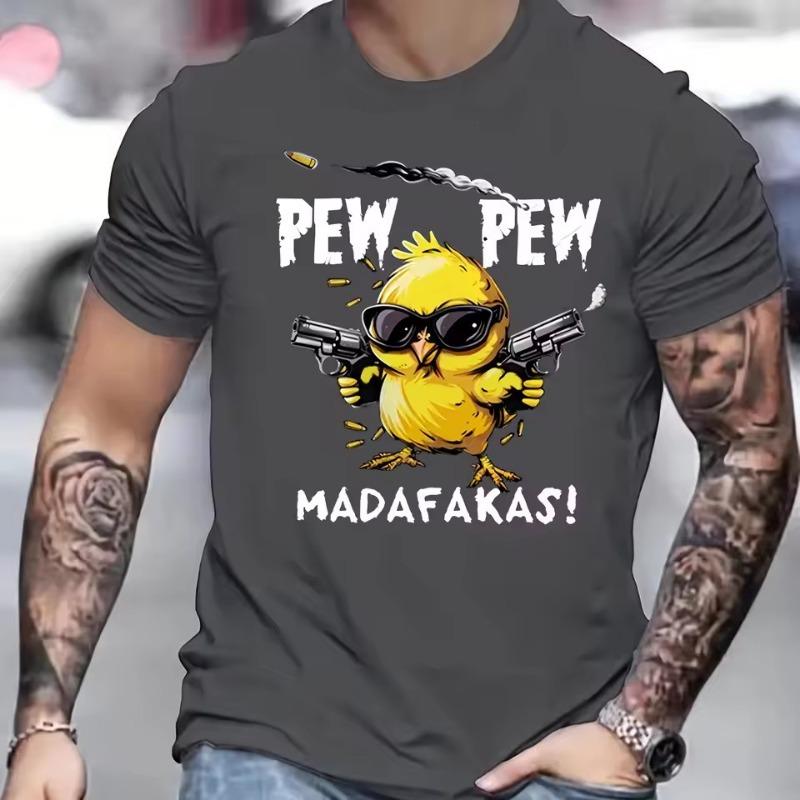 Summer Men's Casual Loose Oversized 3D Cartoon Printed Comfortable Round Neck Short Sleeved T-shirt Top