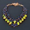 Natural Ametrine, Blue Topaz Gemstone Handmade Copper Gift Necklace 18" N5w26