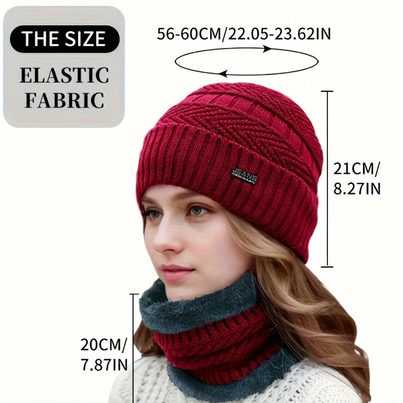 Damen Wintermütze Schal Thermische Strickmütze Weich Warm Sturmhaube Halswärmer Schals Mützen Winter Skimaske Mütze