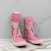 Men's High Top Shoes Lace Up Women Casual Genuine Leather Boots Black Pink Luxury Designer Sneakers for Autumn