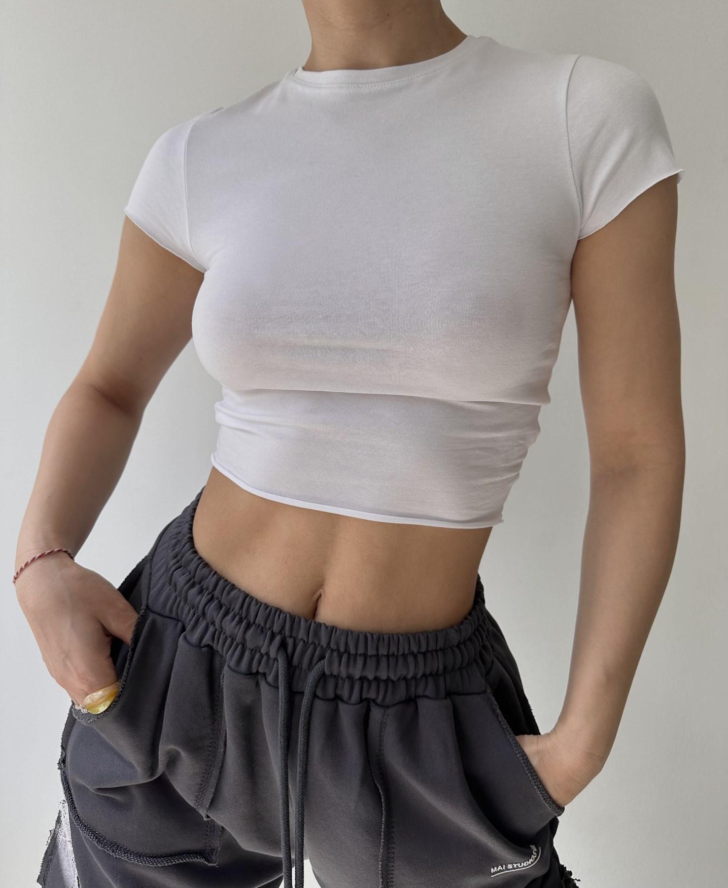 

Mai Collection Toppin Укороченный белый чесаный хлопок