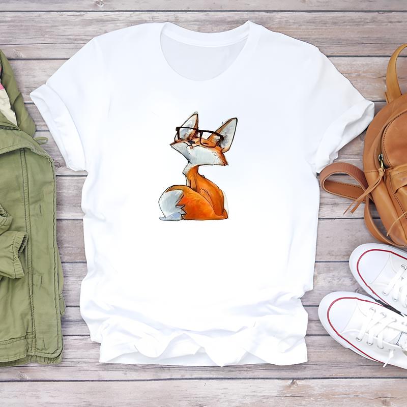 Trendy Short-sleeve T-shirt, Women's Daily Wear, Cute and Stylish Summer Prints.