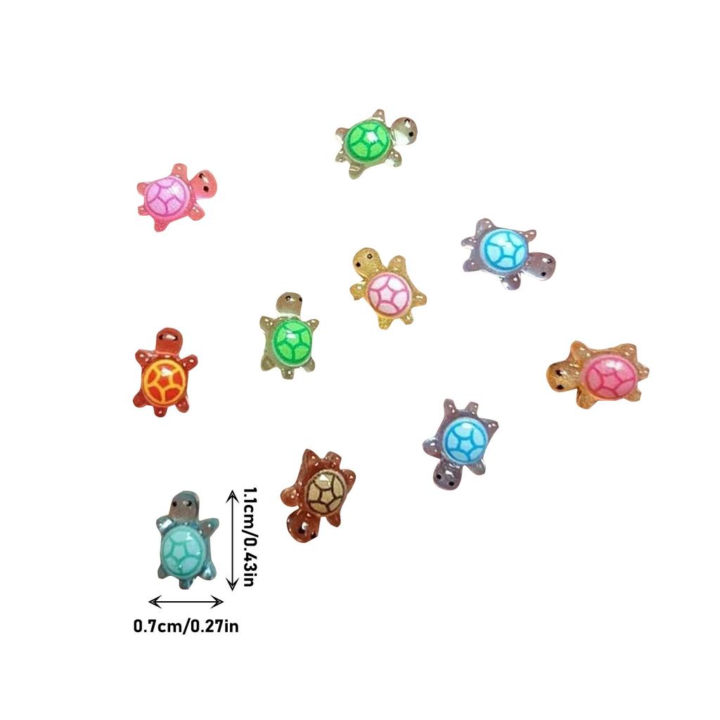 100 Pcs Cute Mini Luminous Turtle Ornaments Glowing In The Dark Miniatures Turtle Micro Landscape Kids Toys Home Decor Gift