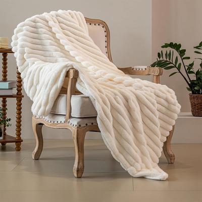 Double-Layer Super Soft Imitation Rabbit Fur Sofa Blanket