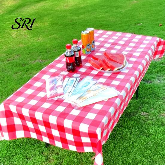 Disposable Picnic Tablecloth Plaid Waterproof Checkered Table Cover Thick Outdoor for Camping Barbecue Parties Party