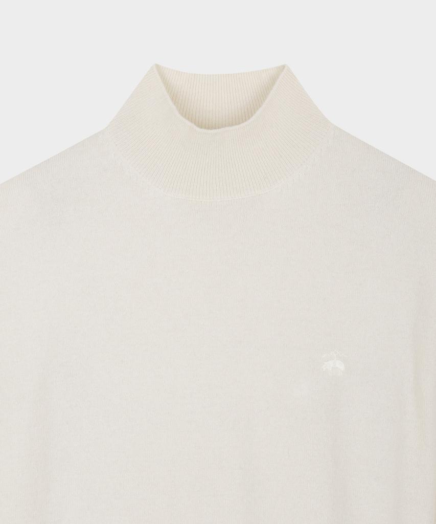 BROOKS BROTHERS Wool Cashmere Solid Half-Neck Sweater (Ivory) (Bbwumbf404)
