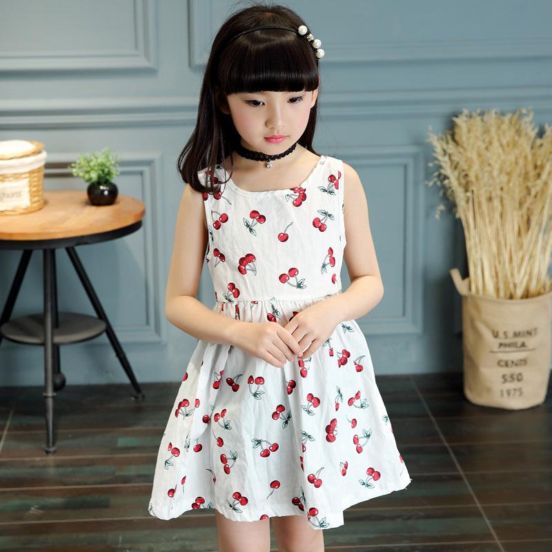Copii vara fete rochie dulce modă panglică rochie fără spate fete bumbac prințesă rochie haine