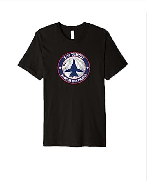 Navy Strike Fighter Distressed T shirt - F-14 Tomcat L