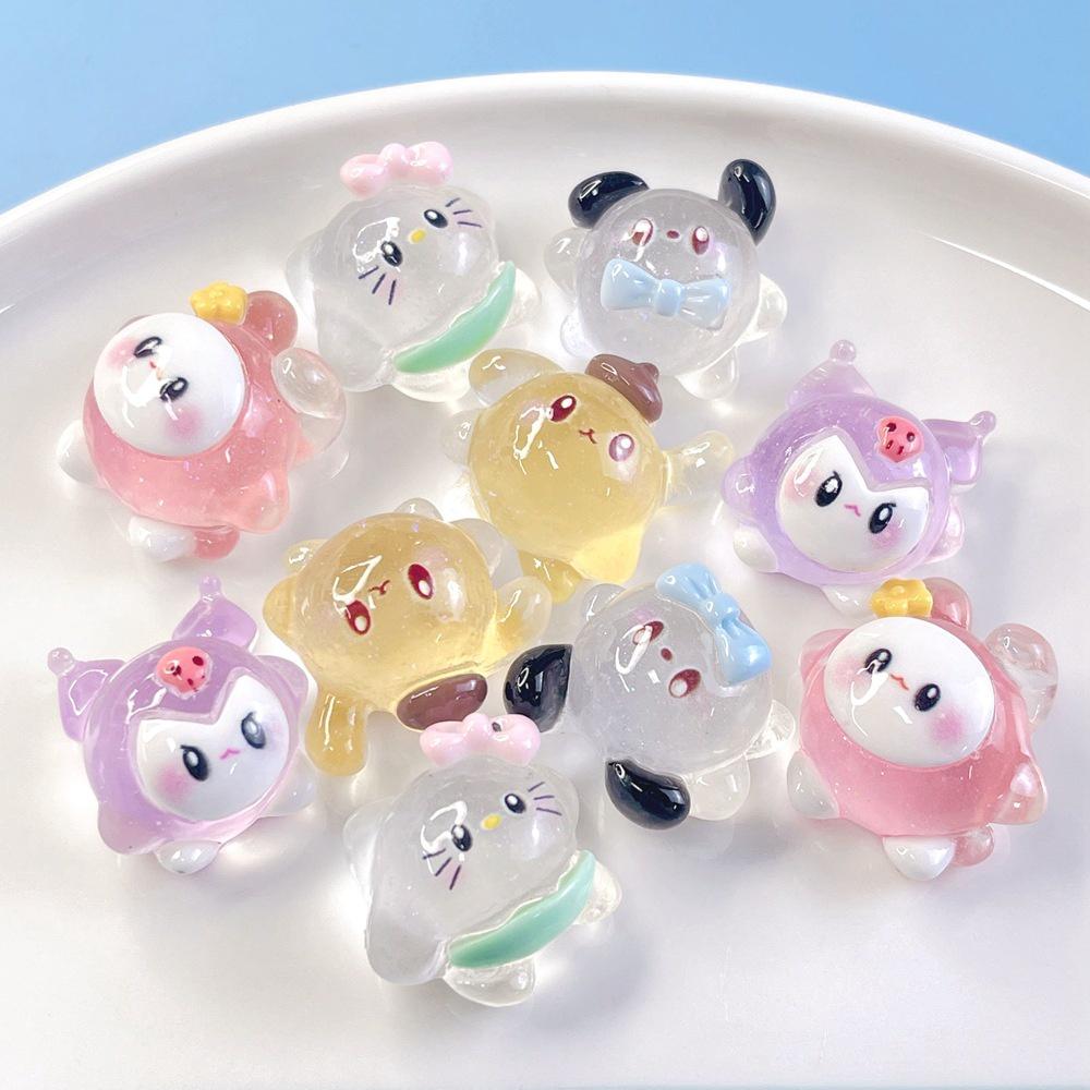 Entzückende Nachtleuchtende Cartoon-Resin-Accessoires der 4. Generation für DIY-Haarspangen und Handyhüllen