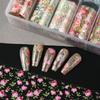 10 rullar blomma ros nagelfolier för transferpapper blommig sliders fjäril nagelkonst klistermärken dekal nagelkonst dekorationer