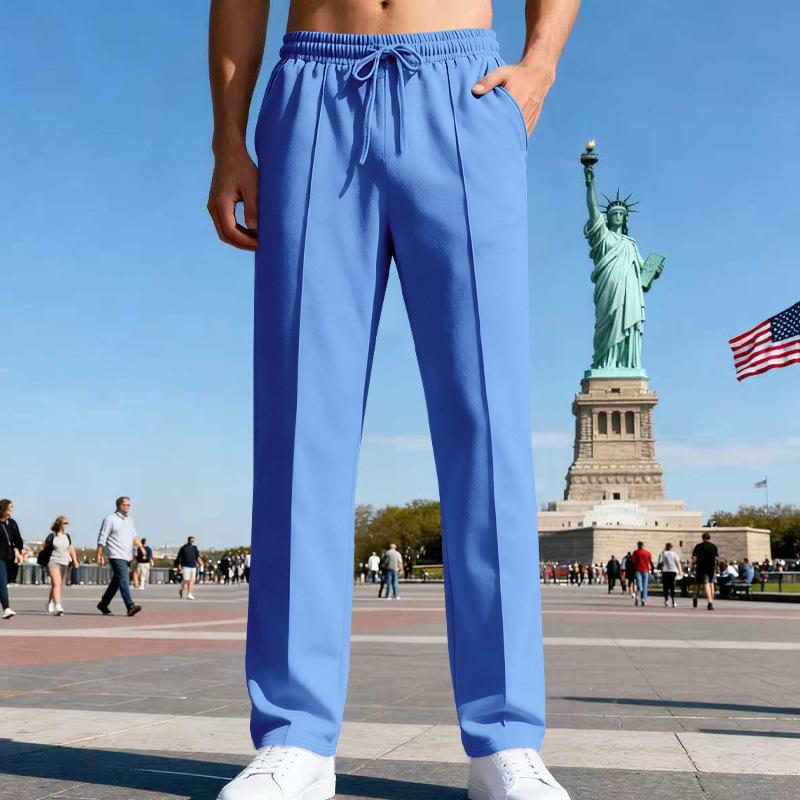 2025 Men's Trousers All Seasons Loose Straight Sports Casual Trousers