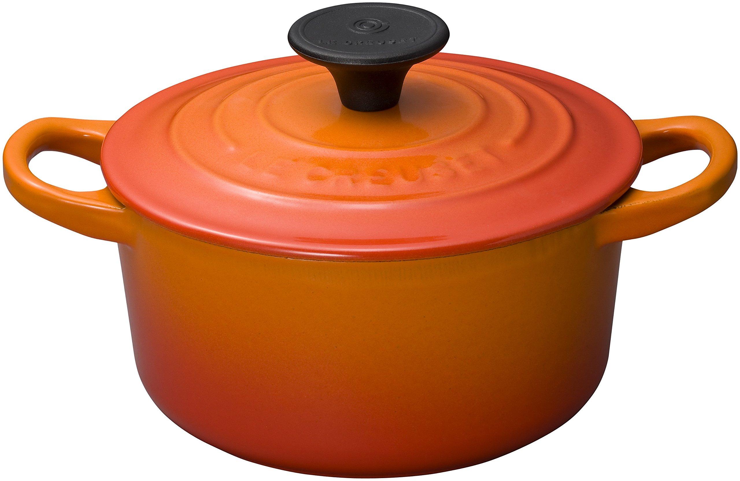 

Le Creuset Cast Enamel Pot Cocotte Ronde 14 cm Orange Gas IH Oven Compatible Japanese [Authorized Product] помаранчевий