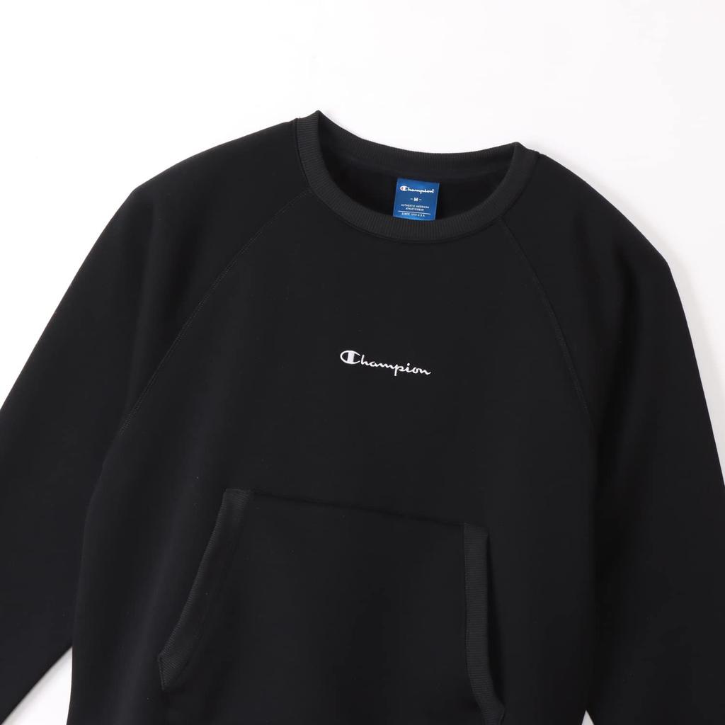 Champion Techweave Terry Crew Long Crew Script Size L Women's Sweatshirt, Sleeve, Neck, Stretch, Moisturizing, Logo, Black, (CW-YS003)