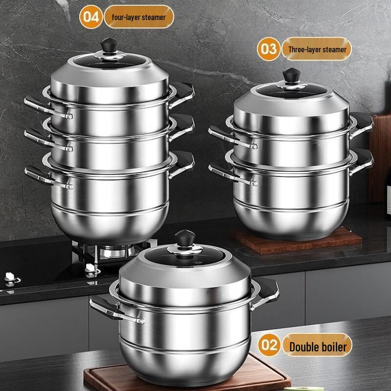 32cm 3-Layer Stainless Steel Steamer Pot