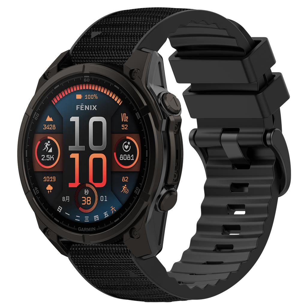Silikon+Nylon Armband für Garmin Uhr Fenix 8 51/47mm 7/6 7x 6x Band für Forerunner 955 965 für Quatix Smartwatch Sportarmband