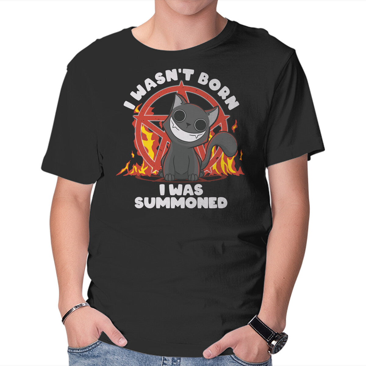 Unisex Crew Neck T-Shirt I Was Summoned Graphic Short Sleeve Casual Tee L