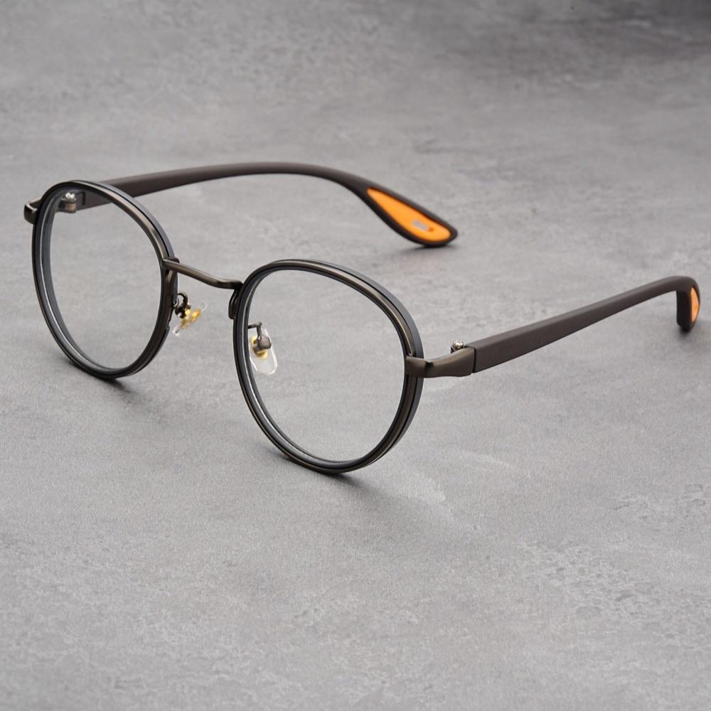 Modna stopowa oprawka okularów optycznych męska anty-niebieskie światło przezroczyste soczewki okulary vintage casual metalowa oprawka oprawka do okularów