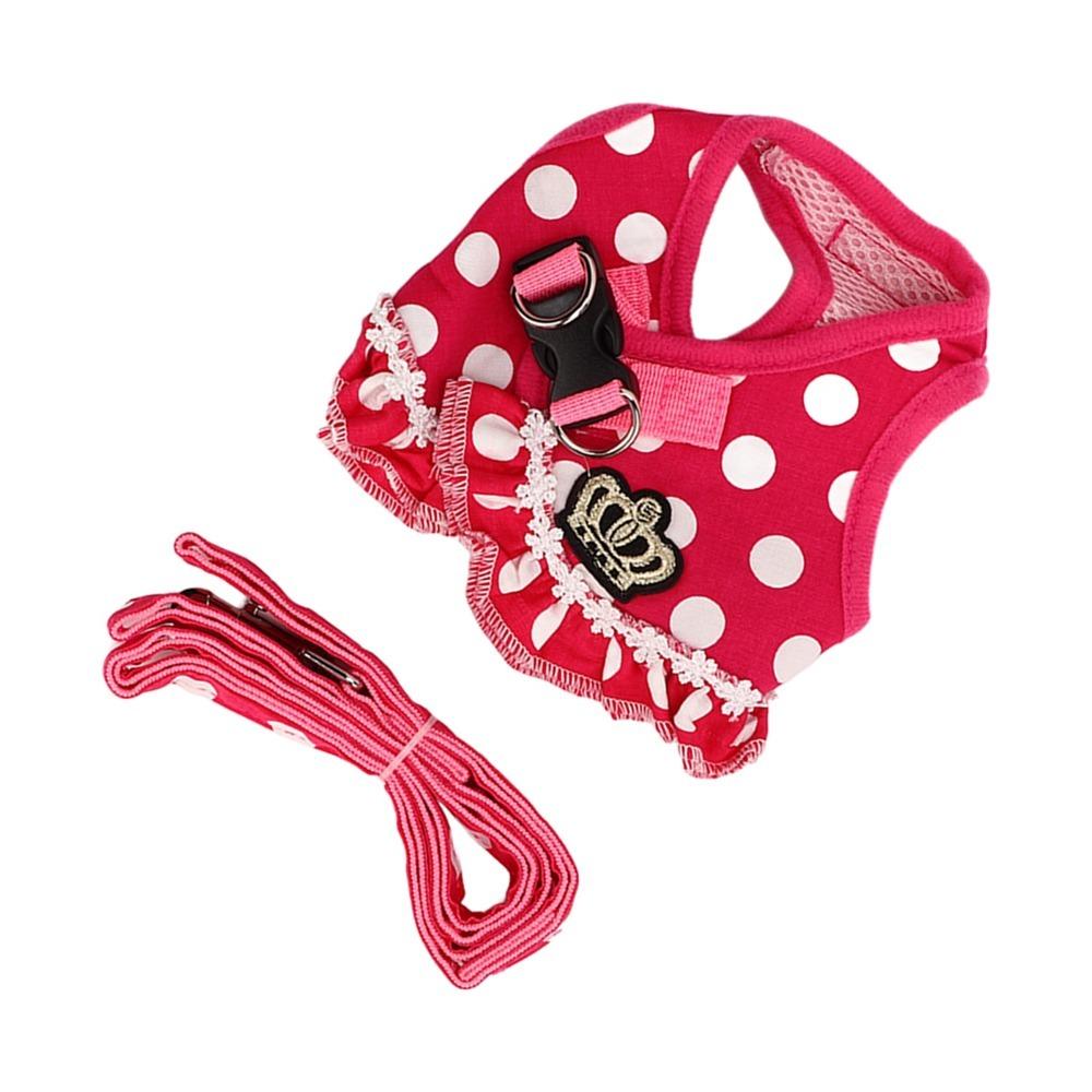Soft Webbing Small Dog Vest Harness Pink Tone Pet Walking Harness Pet Daily Outing