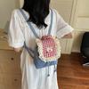 Korean Lace Plaid Backpack 2025 New Niche Design Fluffy Ruffle Edge Mini Cherry Plaid Backpack
