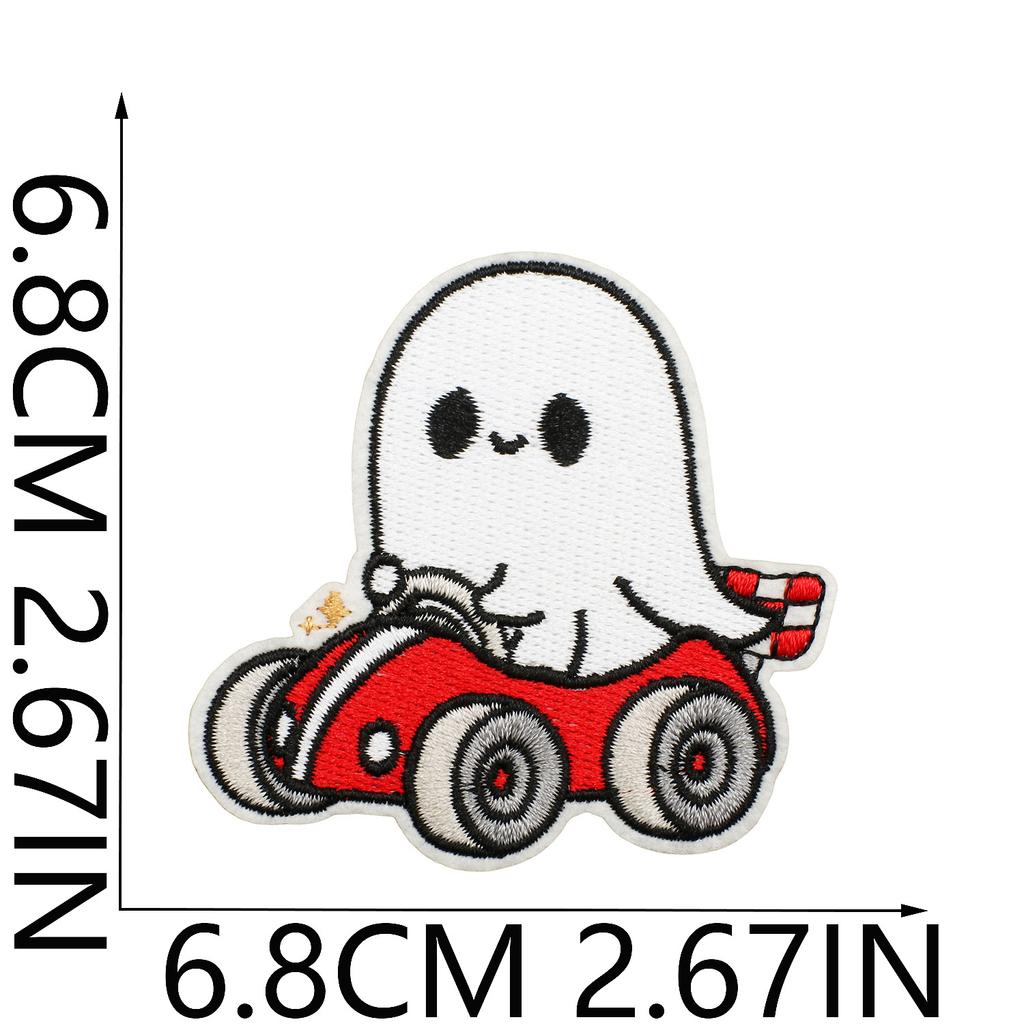 Halloween Cat Ghost Embroidery Cloth Sticker Holiday Decoration Flowers Witch Embroidery Chapter A Piao Bicycle Patch Sticker