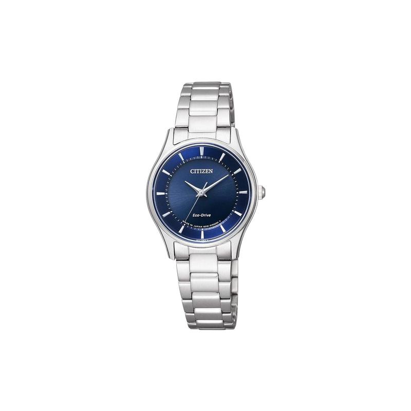 

CITIZEN 50 meters waterproof, solar Quartz, Steel Strap, , 27.7mm women s watch, blue dial EM0400-51L синій