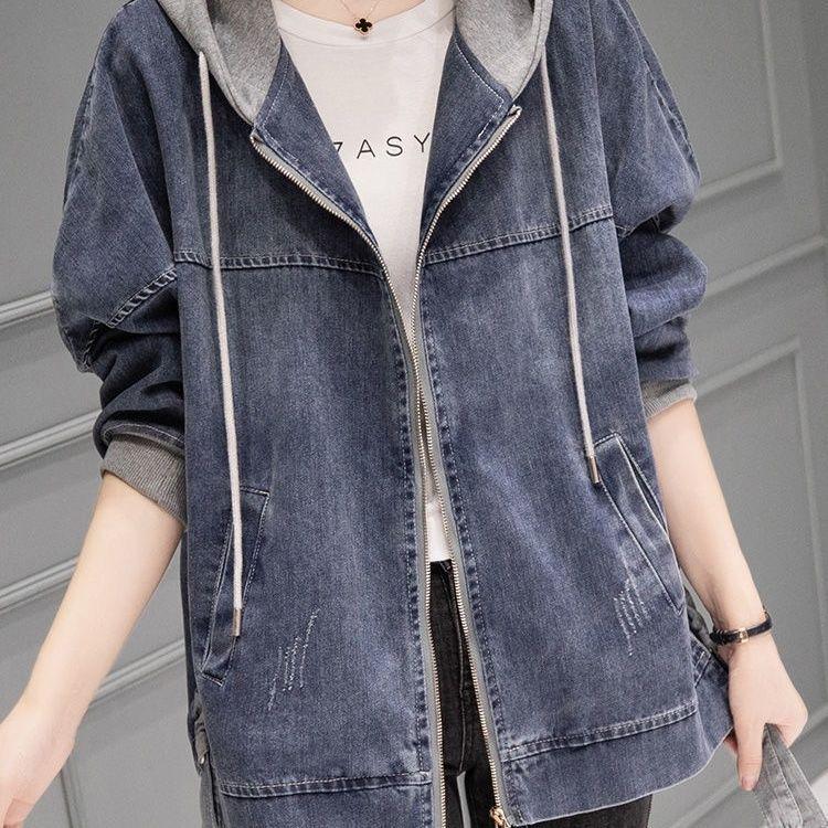 Women's Fashion 2024 Spring/Autumn Short Denim Baseball Jacket - Korean Style Casual Top