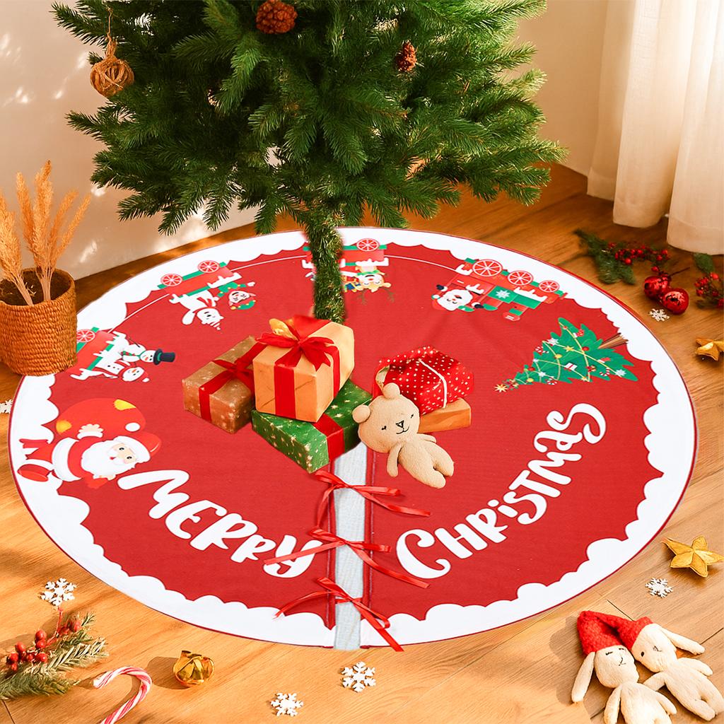 Christmas Tree Skirt Merry Christmas Decoration for Home 2026 Santa Claus Xmas Tree Foot Cover Decor Navidad Natal New Year 2026