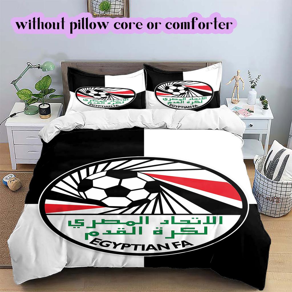 Egyptian Football Association Pattern Bedding,Quilt Set Quilt Cover Pillowcase Home Birthday Gift (1*duvet cover+2*pillowcase,without core)