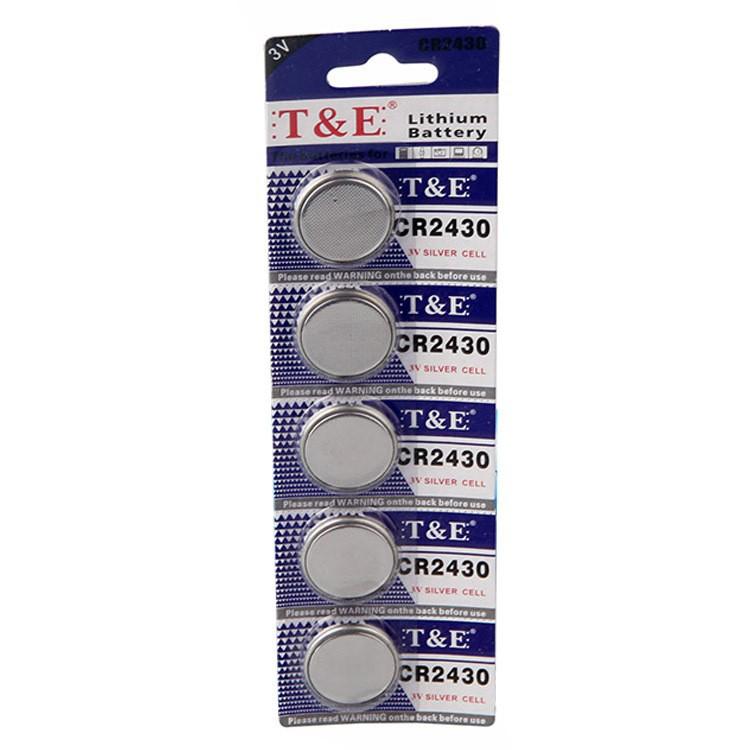 T&E CR2430 3V Button Battery for Remote Controls and Car Keys
