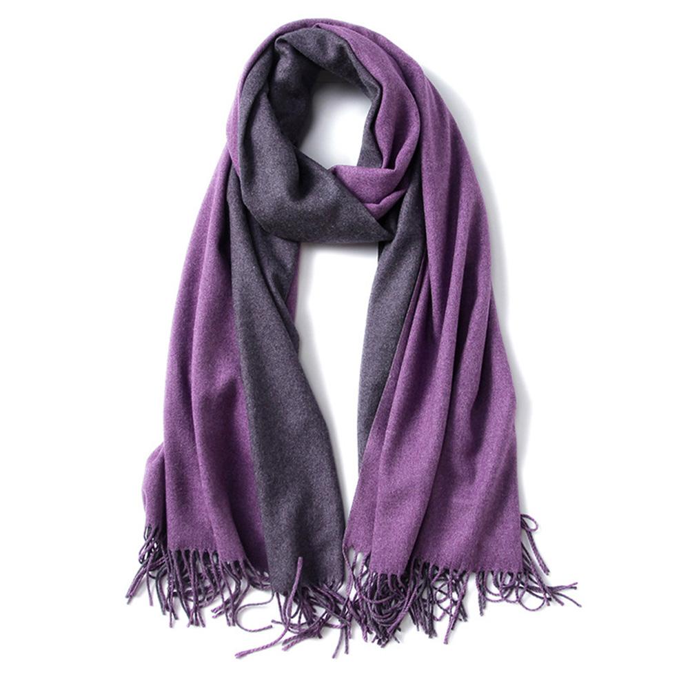 Women Girls Classic Double Side Solid Color Cashmere Shawl Long Warm Scarf for Winter Fall