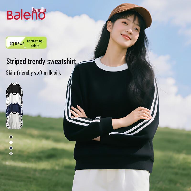 Baleno Women's Color Block Stripe Long Sleeve Sweatshirt
